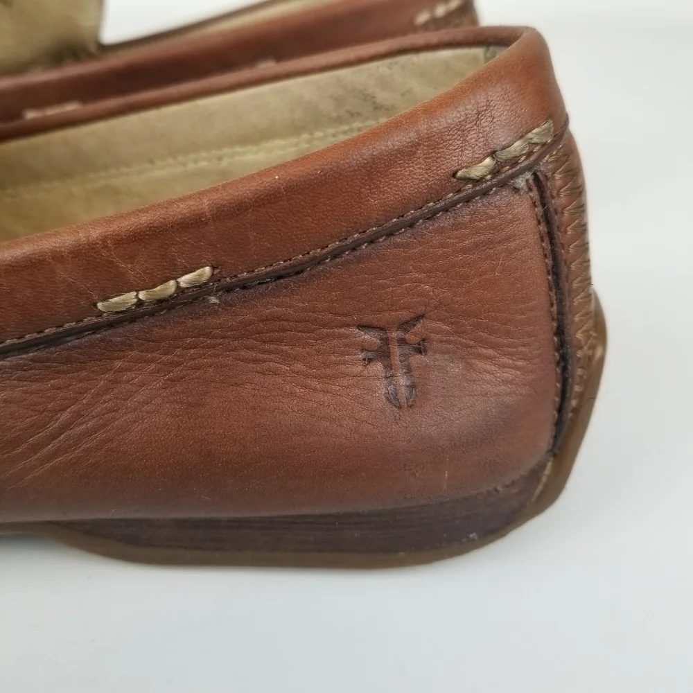 Frye Lewis‎ Venetian Driving Loafers Brown Leather Slip On Shoes Mens 8